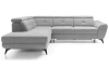 Rohová sedací souprava Sergio, světle šedá látka, levý roh