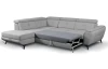Rohová sedací souprava Sergio, světle šedá látka, levý roh
