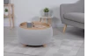 Kulatý taburet měnitelný na stolek Tiziano, světle šedá látka