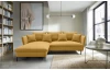 Rohová sedací souprava Gloss, hořčicová žlutá látka, levý roh