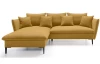 Rohová sedací souprava Gloss, hořčicová žlutá látka, levý roh