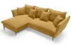 Rohová sedací souprava Gloss, hořčicová žlutá látka, levý roh