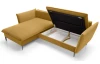 Rohová sedací souprava Gloss, hořčicová žlutá látka, levý roh
