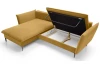 Rohová sedací souprava Gloss, hořčicová žlutá látka, levý roh