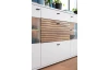 Komoda s prosklením Rovigo 160 cm, dub nox/bílá