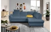Rohová sedací souprava Geneva, safírově modrá látka, pravý roh
