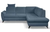 Rohová sedací souprava Geneva, safírově modrá látka, pravý roh