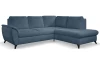 Rohová sedací souprava Geneva, safírově modrá látka, pravý roh