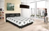 Postel Nice 180x200 cm, černá ekokůže/antracitová tkanina