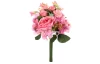 Umělá kytice Růže a hortenzie, růžová