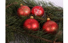 Vánoční ozdoba skleněná koule 7 cm, červená s třpytivými krystalky