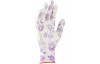Pracovní rukavice (2 ks) Iris 07/S, bílá s květinami, nitrilový nástřik