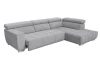 Rohová sedačka 7589, světle šedá, pravý roh, s elektrickým polohováním