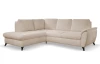 Rohová sedací souprava Geneva, světle béžová látka, levý roh