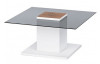 Konferenční stolek Woods, bílý/sklo/dub