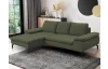 Rohová sedací souprava Vespa, špenátová zelená látka, levý roh