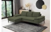 Rohová sedací souprava Vespa, špenátová zelená látka, levý roh
