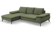 Rohová sedací souprava Vespa, špenátová zelená látka, levý roh
