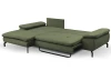 Rohová sedací souprava Vespa, špenátová zelená látka, levý roh