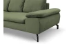 Rohová sedací souprava Vespa, špenátová zelená látka, levý roh