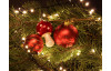 Vánoční ozdoba skleněná koule 4 cm, červená s kamínky