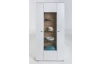 Vysoká skříňka s prosklením Rovigo 95 cm, dub nox/bílá