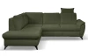 Rohová sedací souprava Geneva, smaragdově zelená látka, levý roh