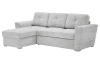 Rohová rozkládací sedačka Leyja, světle šedá látka