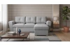 Rohová rozkládací sedačka Leyja, světle šedá látka