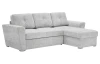 Rohová rozkládací sedačka Leyja, světle šedá látka