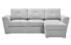 Rohová rozkládací sedačka Leyja, světle šedá látka
