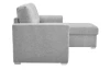 Rohová rozkládací sedačka Leyja, světle šedá látka