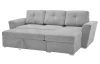 Rohová rozkládací sedačka Leyja, světle šedá látka