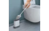 WC štětka plochá se stojanem Cleany, bílá/šedá