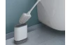 WC štětka plochá se stojanem Cleany, bílá/šedá