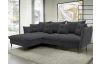 Rohová sedací souprava Glam, tmavě šedá látka, levý roh
