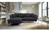 Rohová sedací souprava Glam, tmavě šedá látka, levý roh