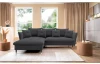 Rohová sedací souprava Glam, tmavě šedá látka, levý roh