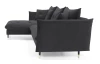 Rohová sedací souprava Glam, tmavě šedá látka, levý roh