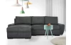 Rohová sedací souprava Toulous, tmavě šedá tkanina