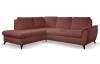 Rohová sedací souprava Geneva, oranžovo-hnědá látka, levý roh