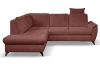 Rohová sedací souprava Geneva, oranžovo-hnědá látka, levý roh