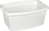 Nízký koš na prádlo 40 l, imitace ratanu