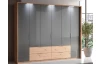 Šatní skříň Padua, dub artisan/lesklá šedá