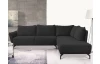 Rohová sedací souprava Bella, antracitová šedá látka, pravý roh