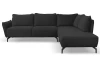 Rohová sedací souprava Bella, antracitová šedá látka, pravý roh