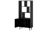 Vysoký regál Vienna, černá/výplet