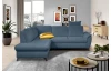 Rohová sedací souprava Geneva, safírově modrá látka, levý roh