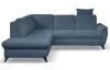 Rohová sedací souprava Geneva, safírově modrá látka, levý roh