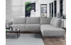 Rohová sedací souprava Bella, světle šedá látka, pravý roh